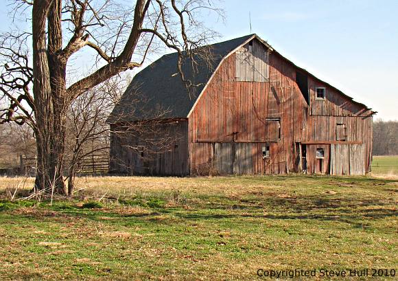 A picturesque old barn in Delaware county, Indiana.