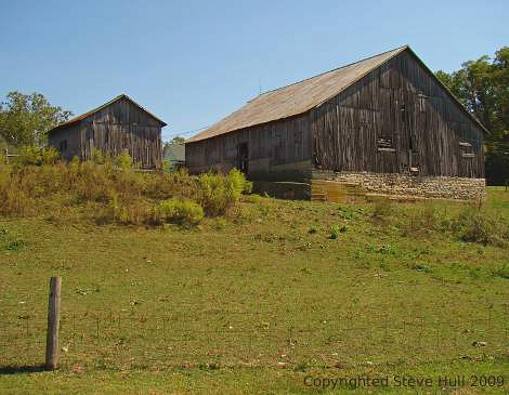An old barn and shed near Laurel Indiana.
