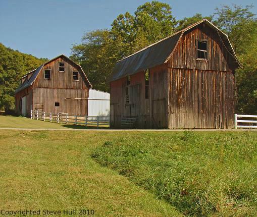 Two old barns close each other in Franklin county, Indiana