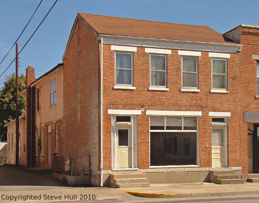 An old Federal styled commercial building in Brookville Indiana