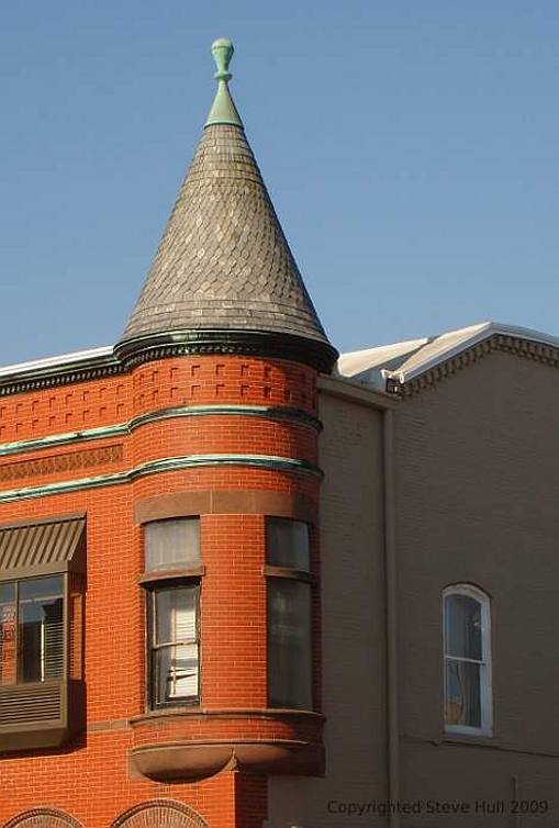 Morgan building tower in Knightstown Indiana